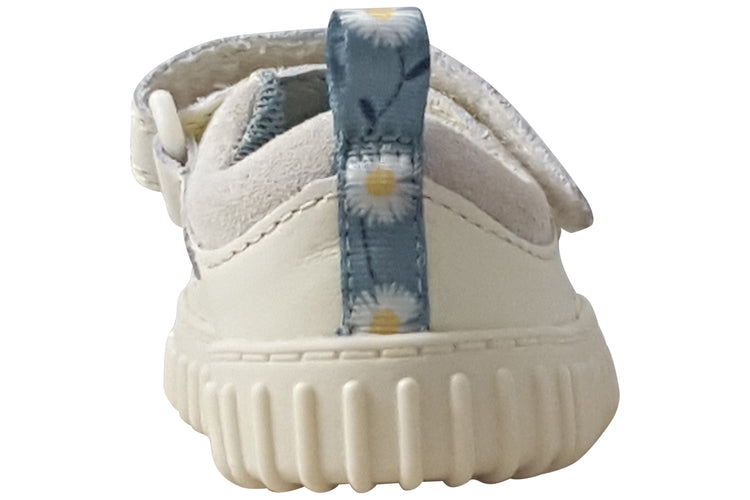 Clarks Cove Flower T. Cotton Leather Girls First Shoes