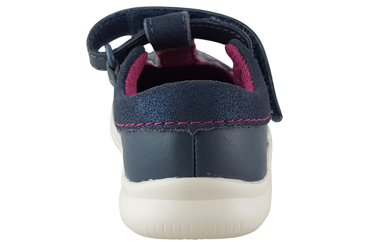 clarks crest prom t dark blue lea girls shoes back