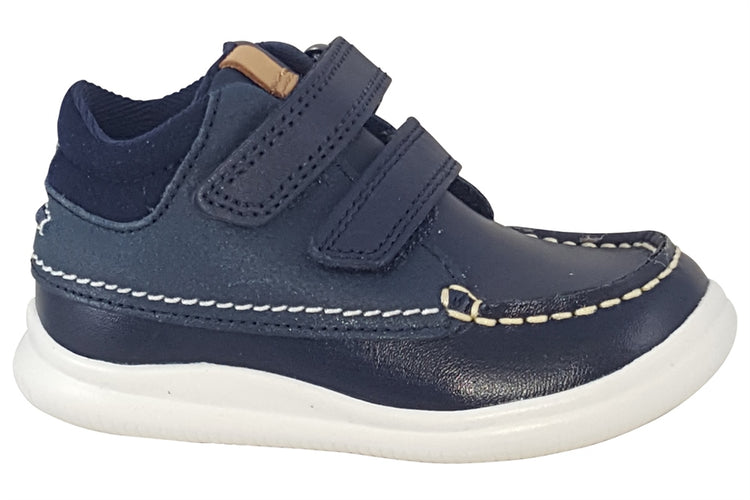 Clarks Crest Tuktu T Navy Leather Boys Boots
