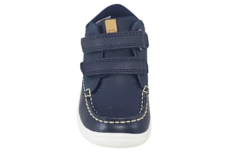 Clarks Crest Tuktu T Navy Leather Boys Boots