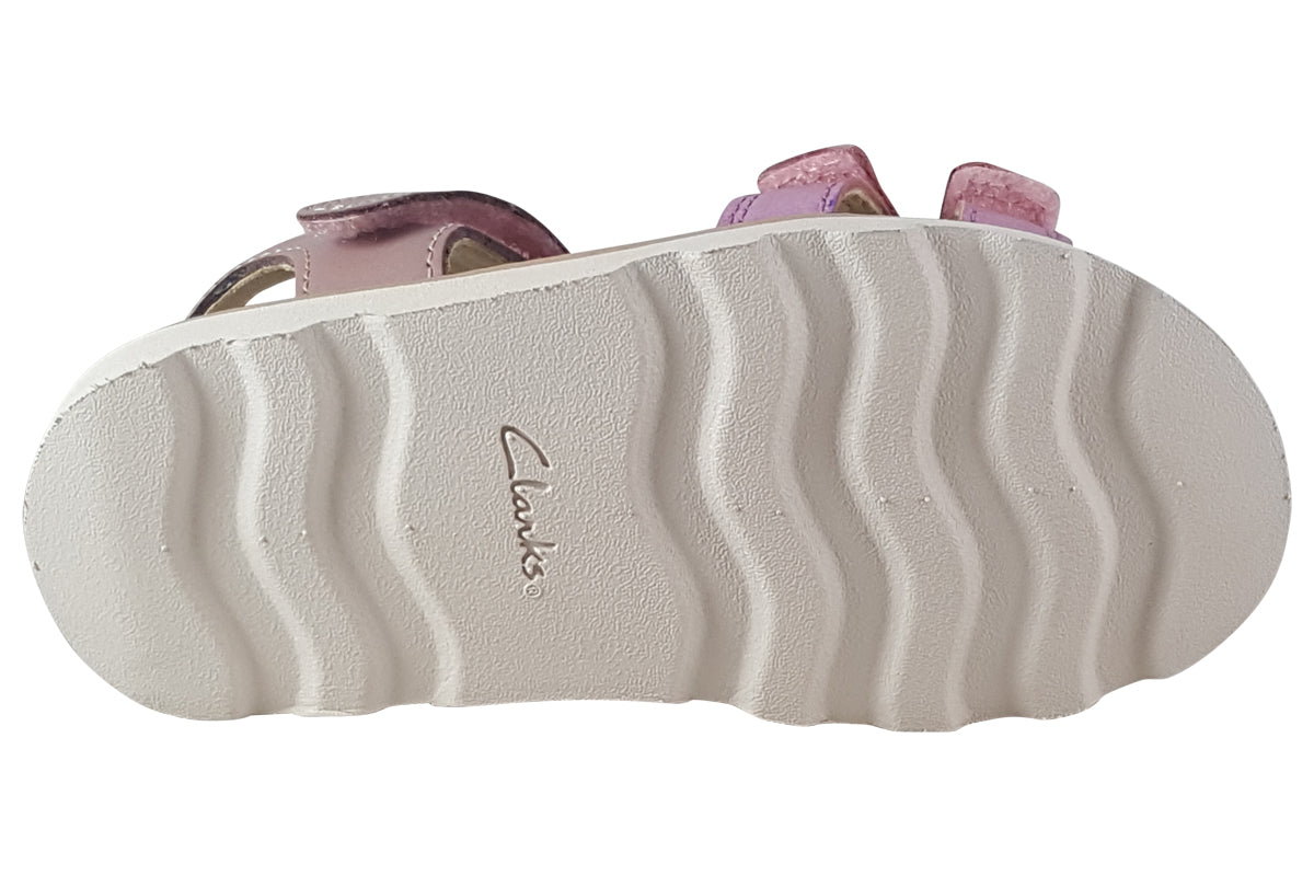 clarks crown brill k dusty pink f girls sandals sole