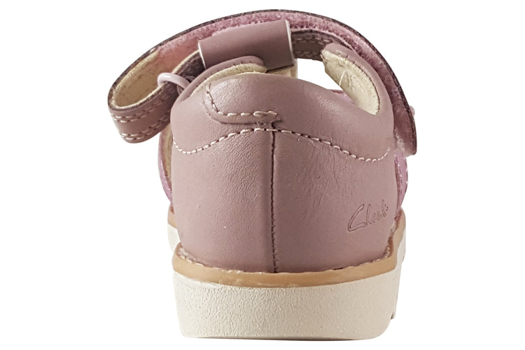 Clarks Crown Brill T. Dusty Pink Girls Sandals