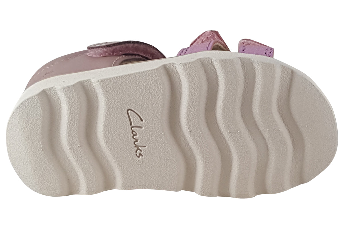 clarks crown brill t dusty pink f girls sandals sole