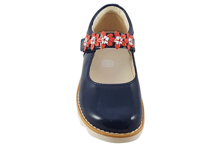 Clarks Crown Petal T Navy Patent Girls First Shoes