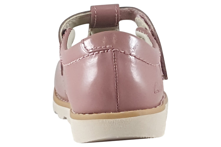 Clarks Crown Teen T. Dusty Pink Patent Girls First Shoes