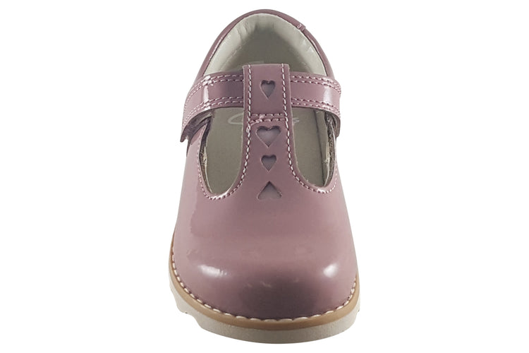 Clarks Crown Teen T. Dusty Pink Patent Girls First Shoes