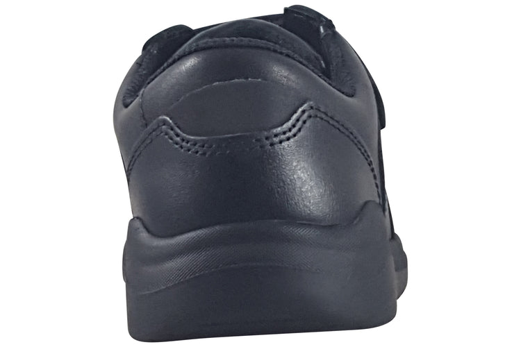 Clarks Daze Step 2 K Black Leather Boys School Shoes