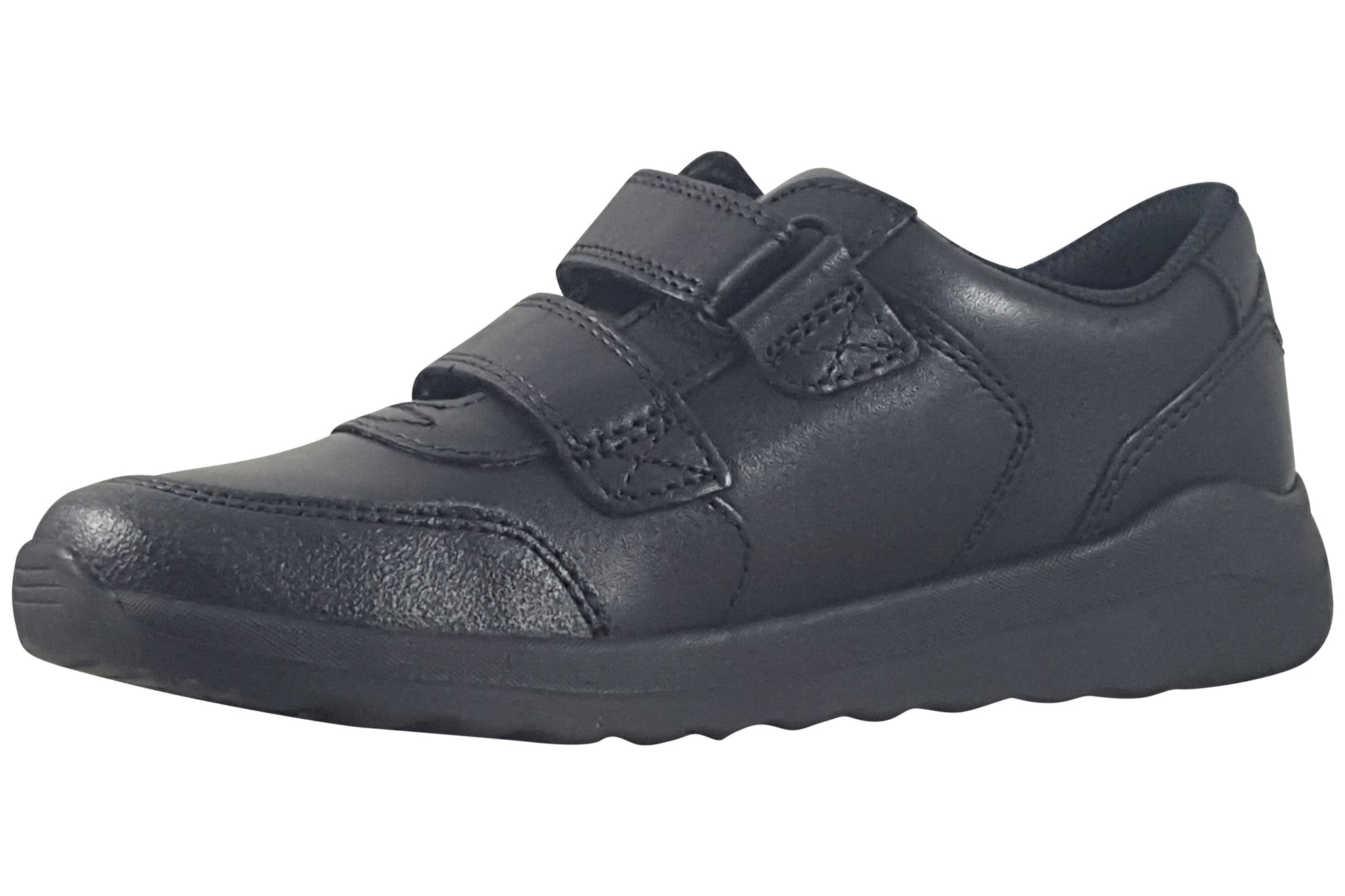 clarks-daze-step-2-k-black-leather-boys-shoes-left