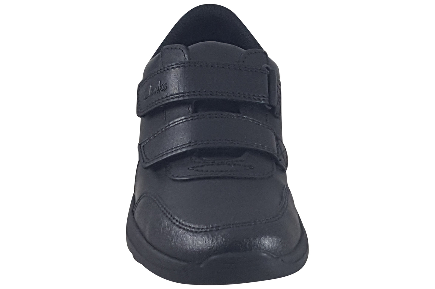 clarks daze step 2 k black leather boys shoes top