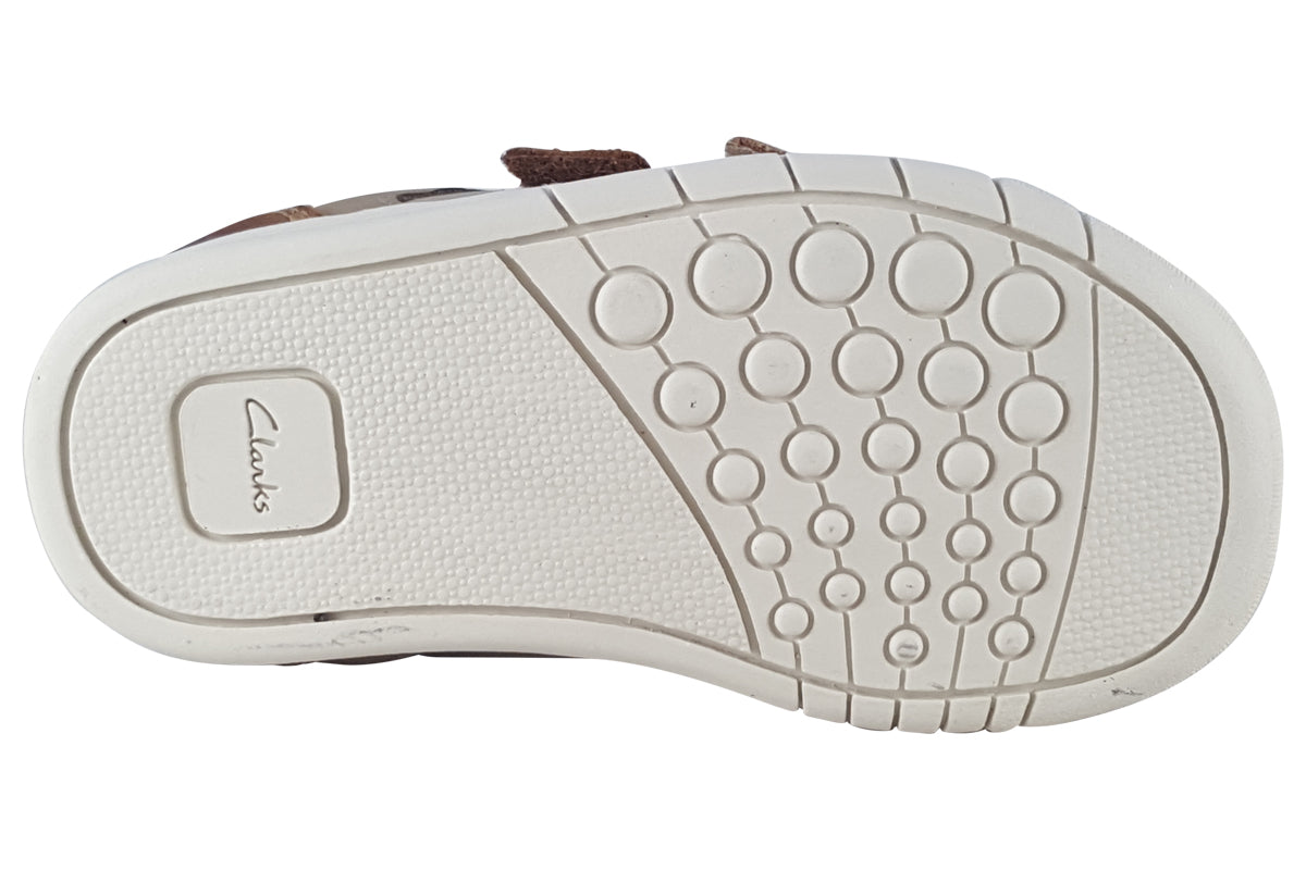 clarks den stripe t tan combi boys sandals sole