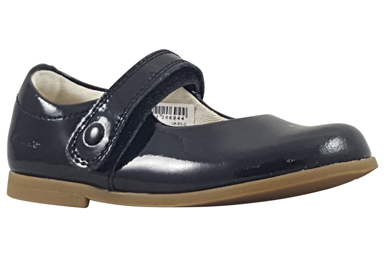 Clarks Drew Tap T. Black Patent Girls First Shoes