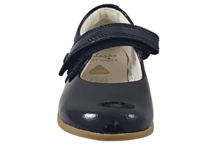 Clarks Drew Tap T. Black Patent Girls First Shoes