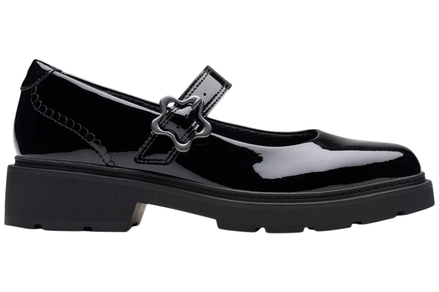 Clarks Eris Jane Y. Black Pat Girls School Shoes