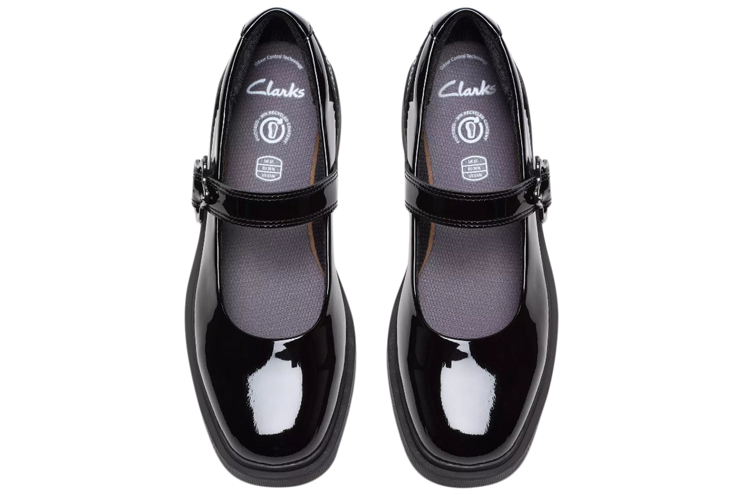 Clarks Eris Jane Y. Black Pat Girls School Shoes