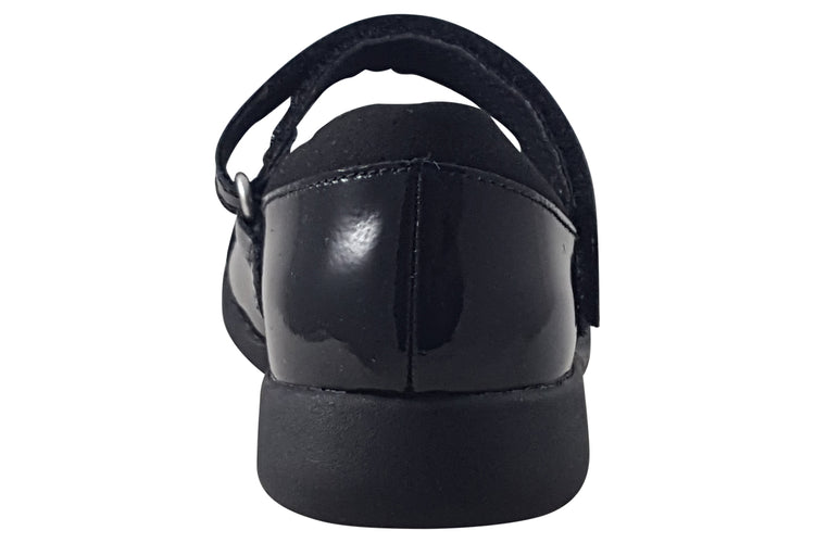 Clarks Etch Beam K Black Patent Girls School Shoes