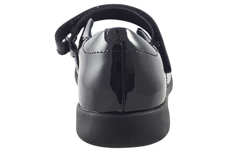Clarks Etch Mist O. Black Patent Girls School Shoes