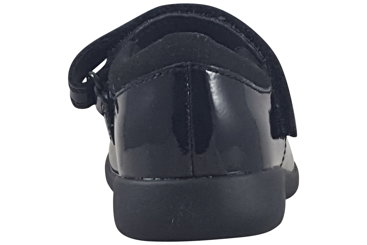 clarks etch pure k. black patent girls shoes back