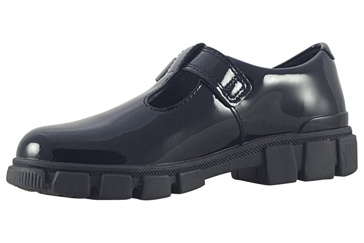 Clarks Evyn Bar K. Black Patent Girls School Shoes