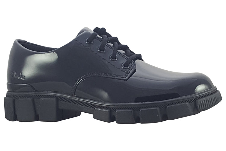 Clarks Evyn Lace K. Black Patent Girls School Shoes