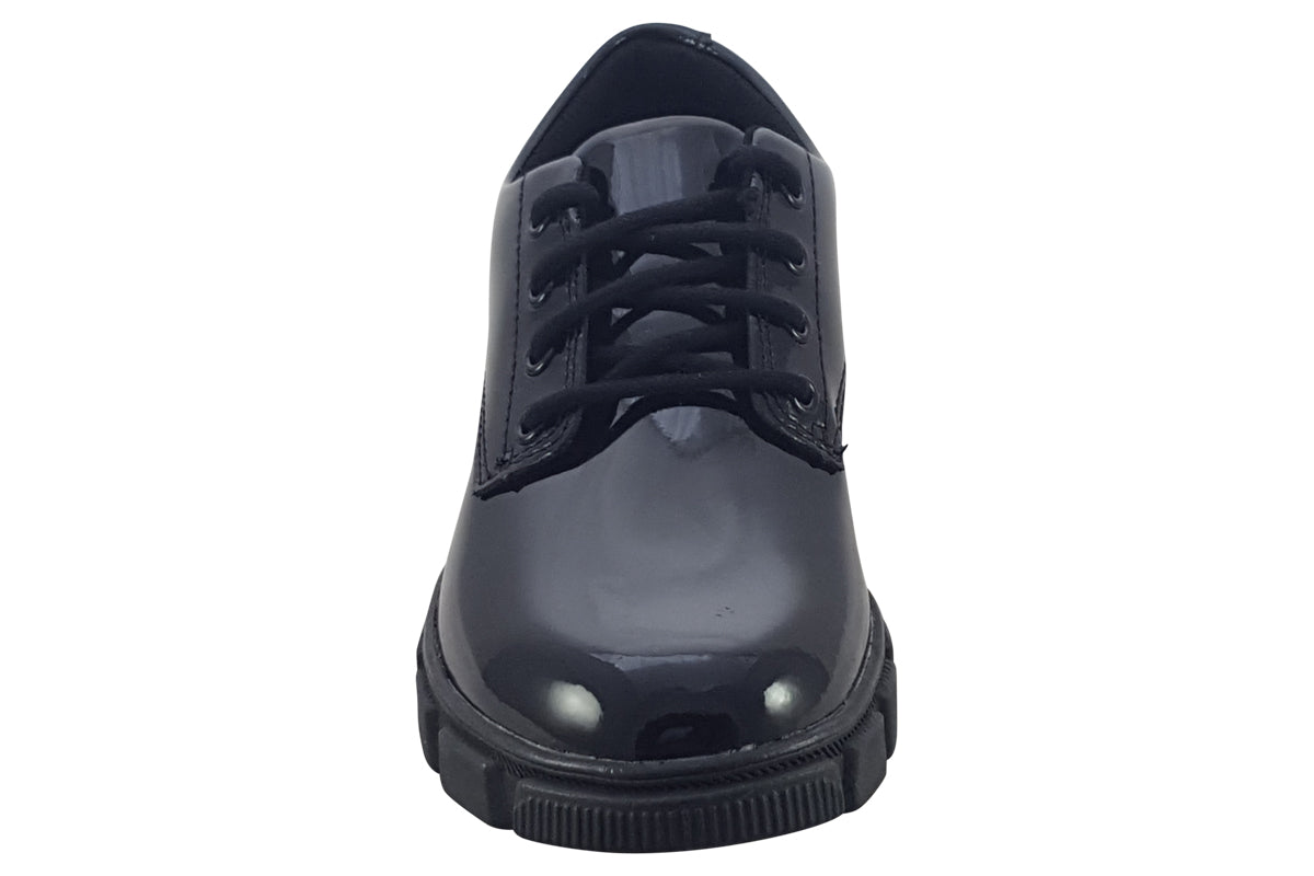 clarks evyn lace k black patent girls shoes top