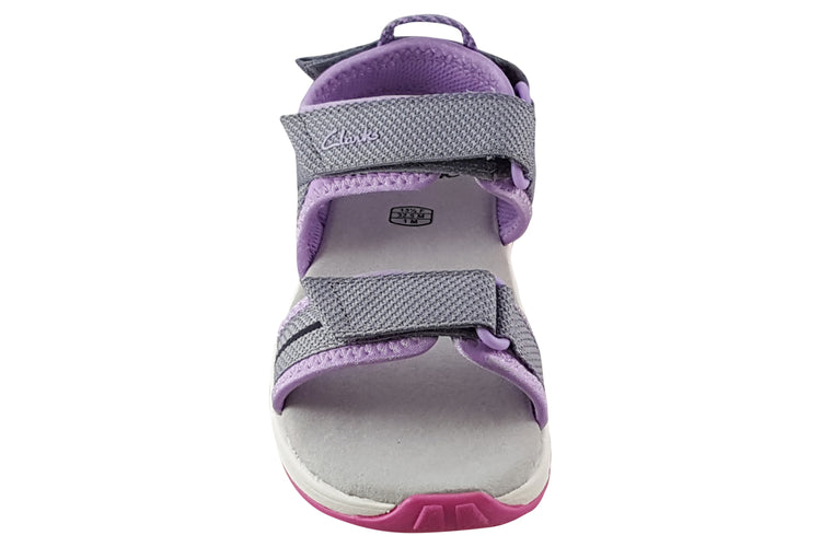 Clarks Expo Sea K Dark Grey Syn Girls Sandals