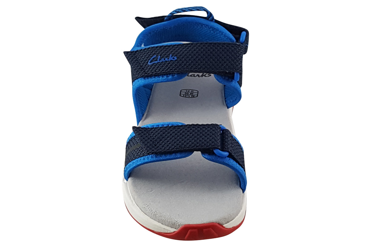 clarks expo sea k navy synthetic boys sandals top