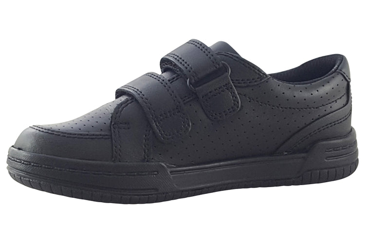 Clarks Fawn Strap K Black Leather Boys School Shoes