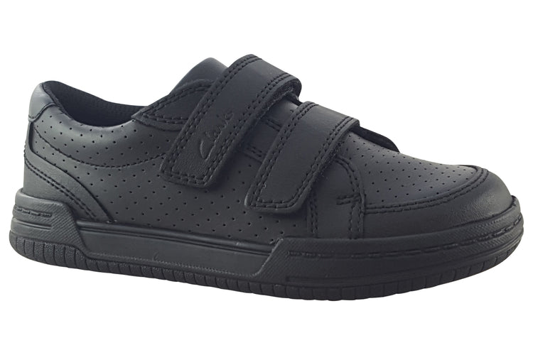 Clarks Fawn Strap K Black Leather Boys School Shoes