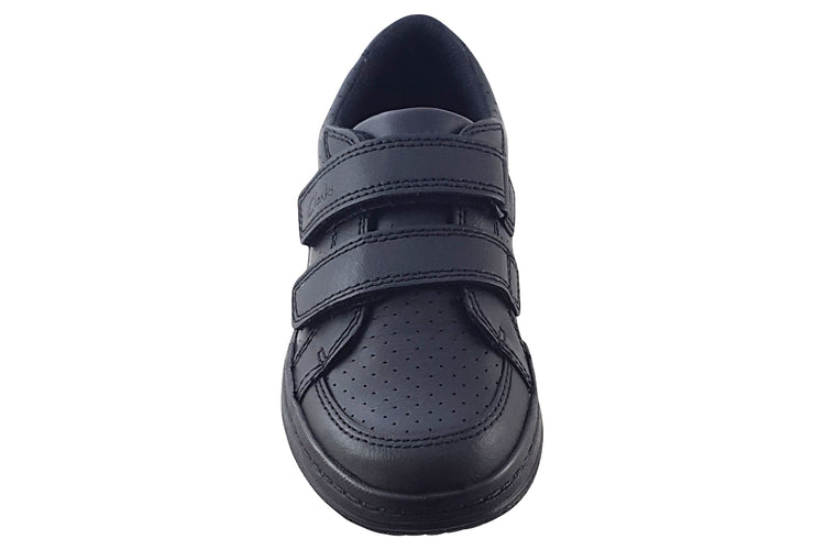 Clarks Fawn Strap K Black Leather Boys School Shoes