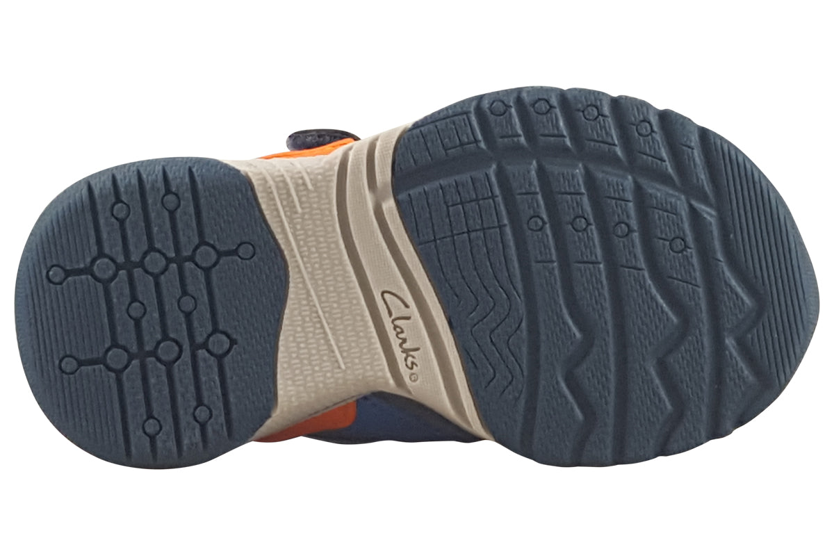 clarks featherpace t grey combi boys sandals sole
