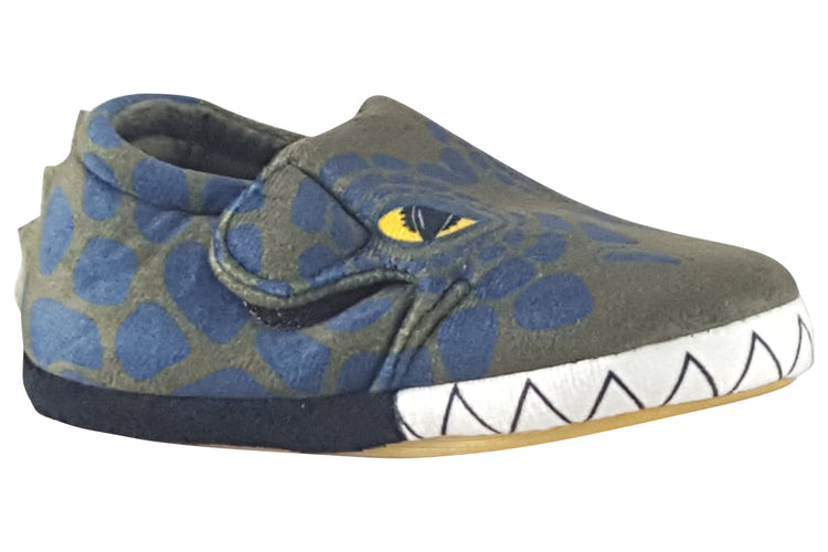 Clarks Fluffy Snug T Boys Slippers Khaki Combi