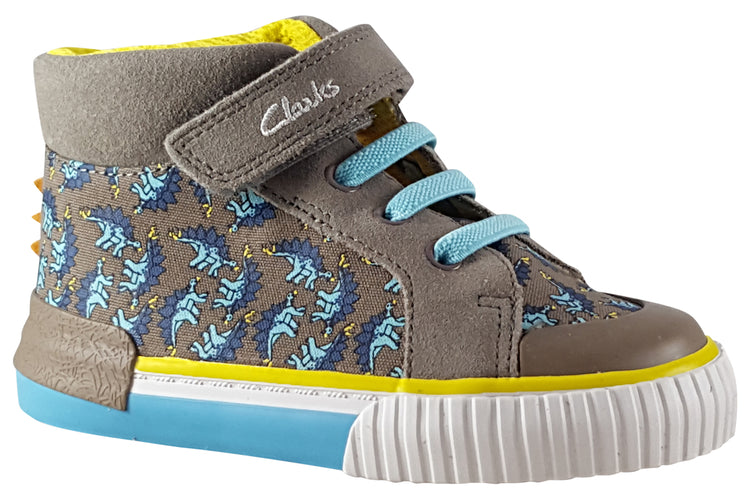 Clarks Foxing Roar Hi T Sage Combi Boys Canvas