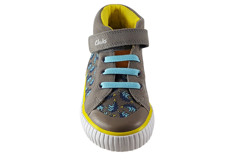 Clarks Foxing Roar Hi T Sage Combi Boys Canvas