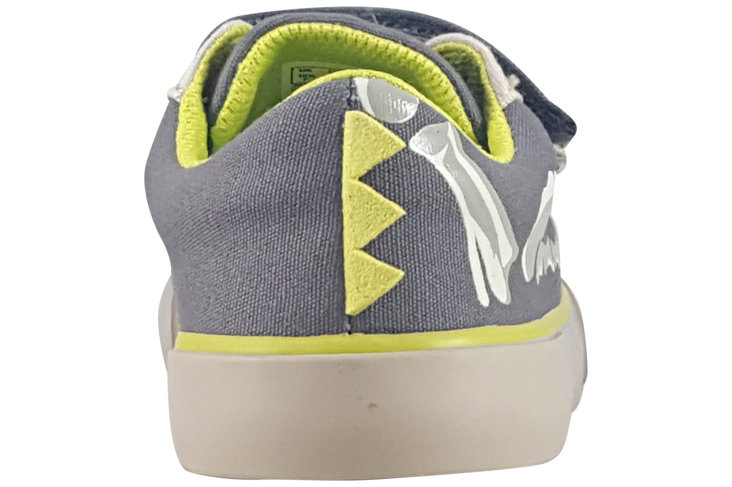 clarks foxing stomp k grey canvas boys sandals back