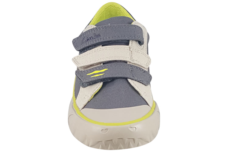 Clarks Foxing Stomp K Grey Canvas Boys Canvas