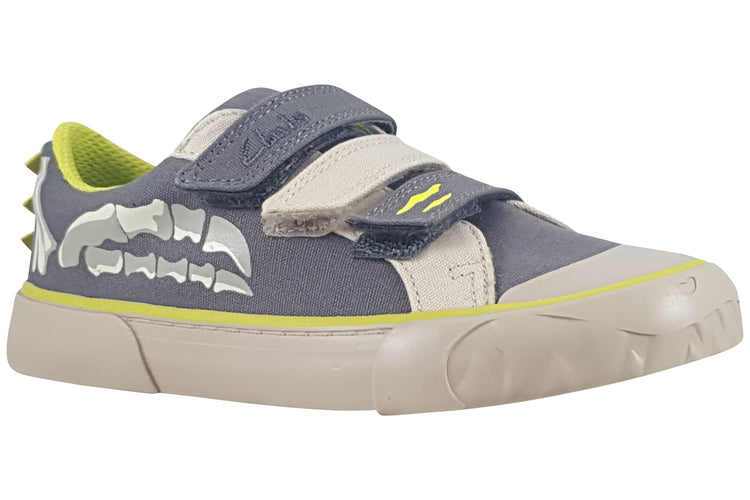 Clarks Foxing Stomp K Grey Canvas Boys Canvas
