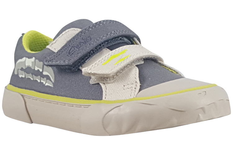 Clarks Foxing Stomp T Grey Canvas Boys Canvas