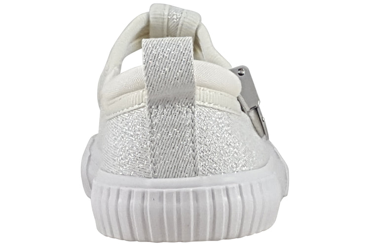 Clarks FoxingBerry T. Silver Fabric Girls Canvas