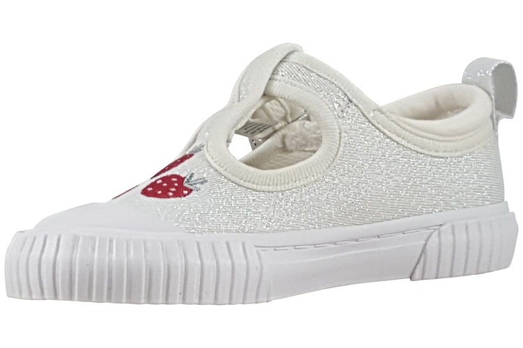 Clarks FoxingBerry T. Silver Fabric Girls Canvas