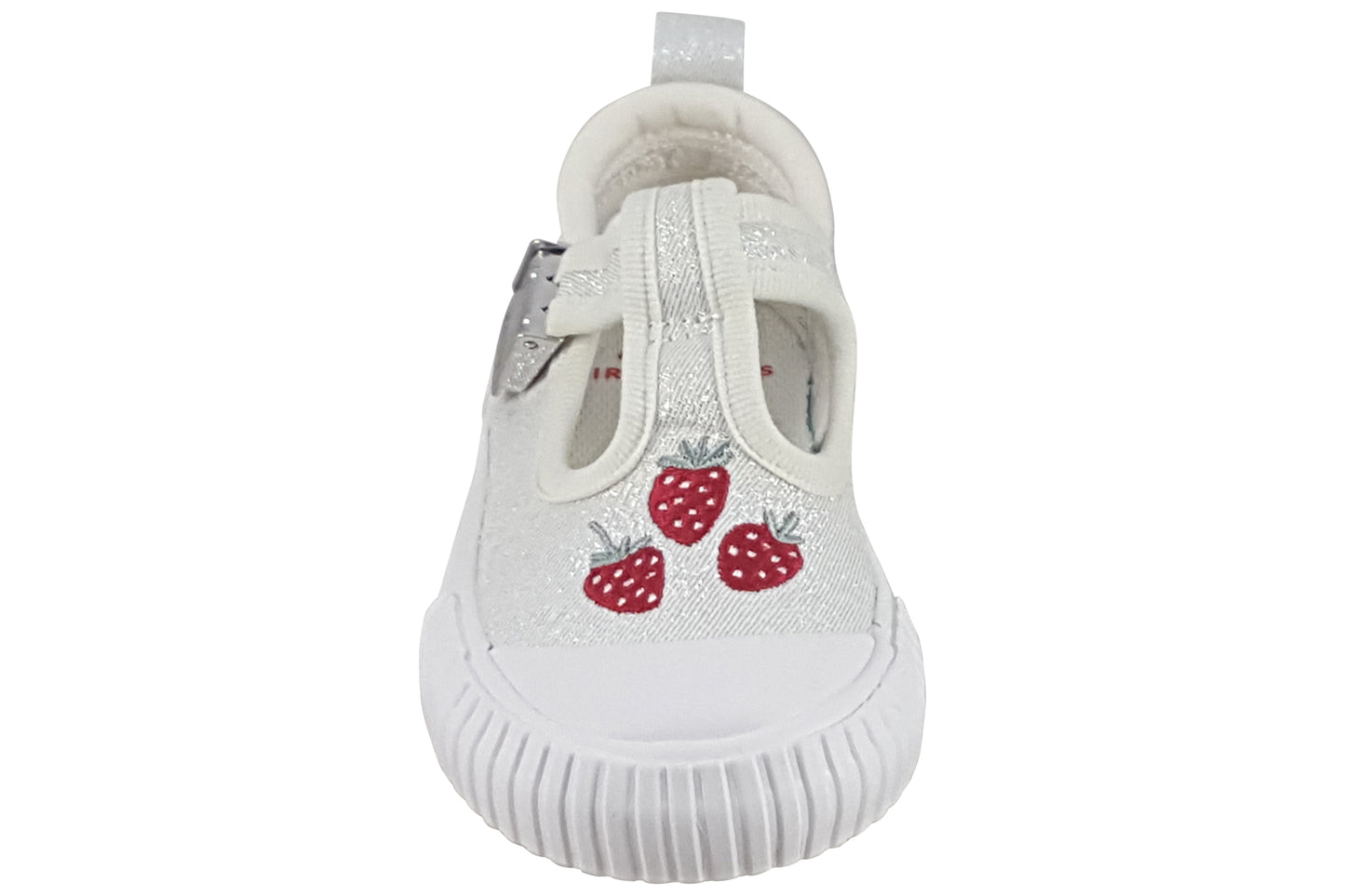 clarks foxingberry t silver fabric girls shoes top