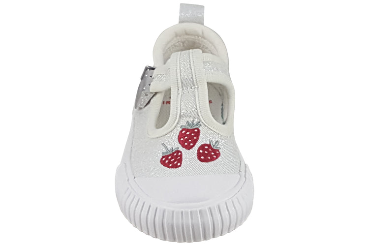 Clarks FoxingBerry T. Silver Fabric Girls Canvas