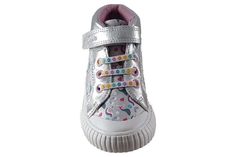 Clarks FoxingHaloHiT. Silver Girls Canvas