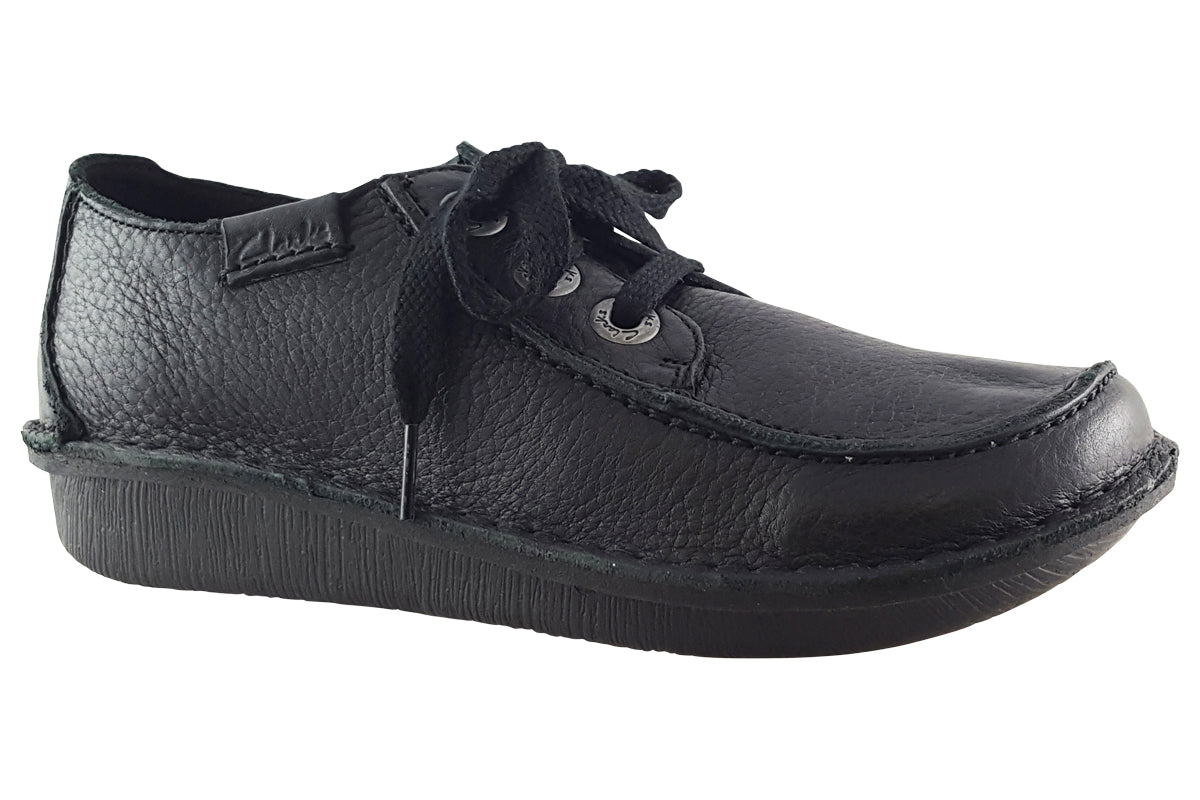clarks funny dream black leather womens shoes right