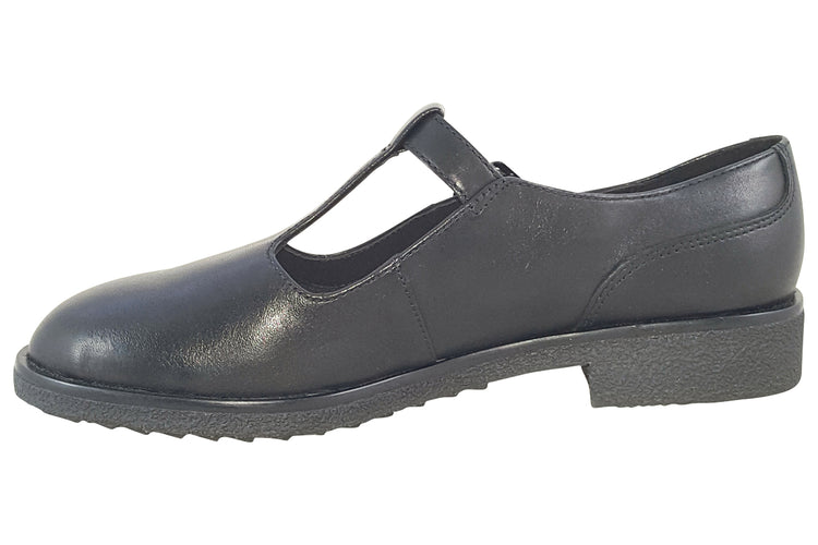 Clarks Griffin Town Black Leather Womens Shoes