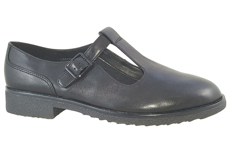 Clarks Griffin Town Black Leather Womens Shoes