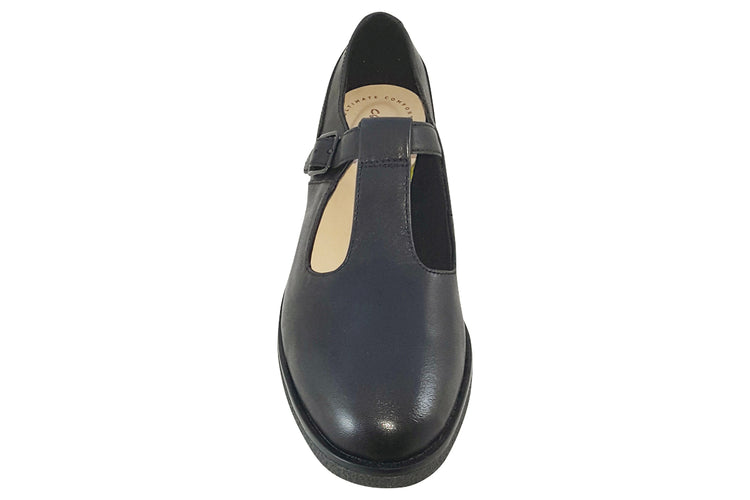 Clarks Griffin Town Black Leather Womens Shoes