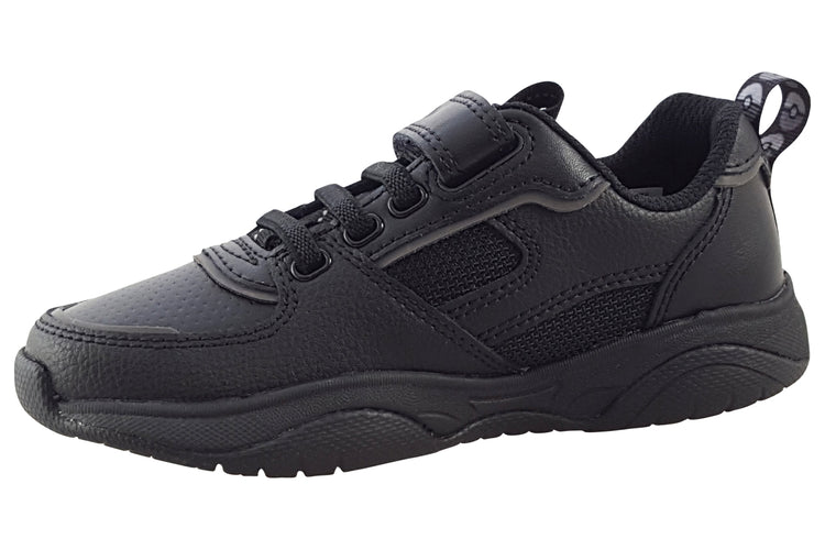 Clarks Grip Trade K Black Leather Boys School Shoes
