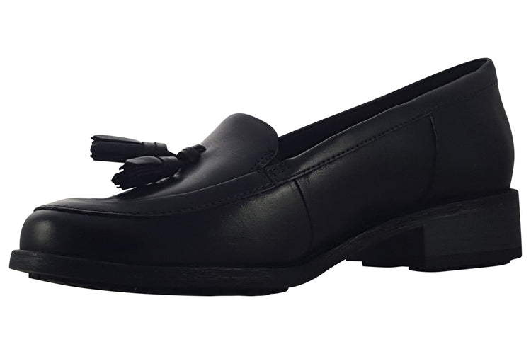 Clarks Havisham Edge Black Leather Womens Shoes