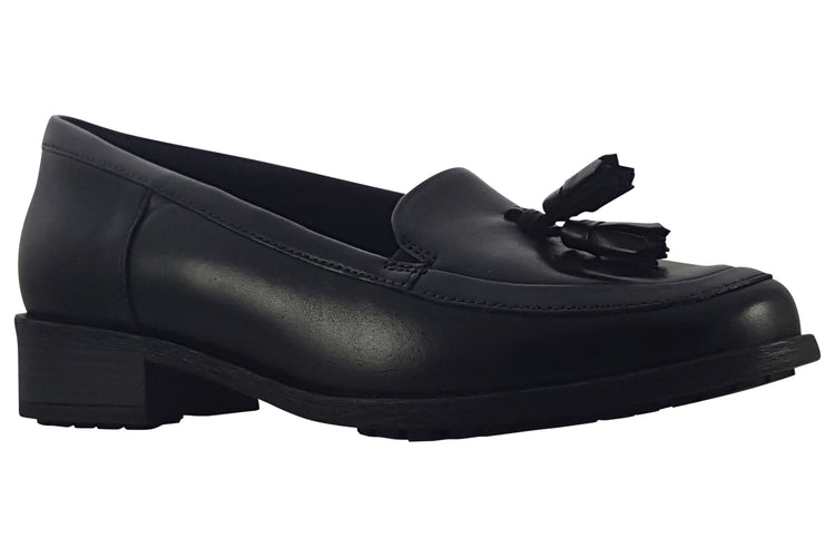 Clarks Havisham Edge Black Leather Womens Shoes
