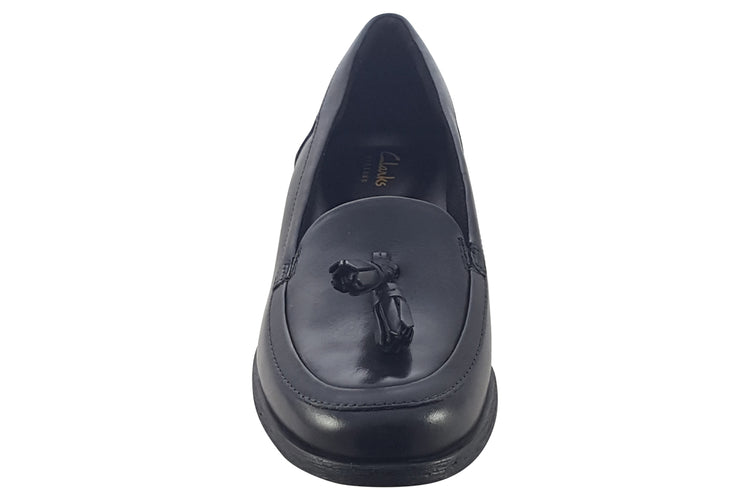 Clarks Havisham Edge Black Leather Womens Shoes